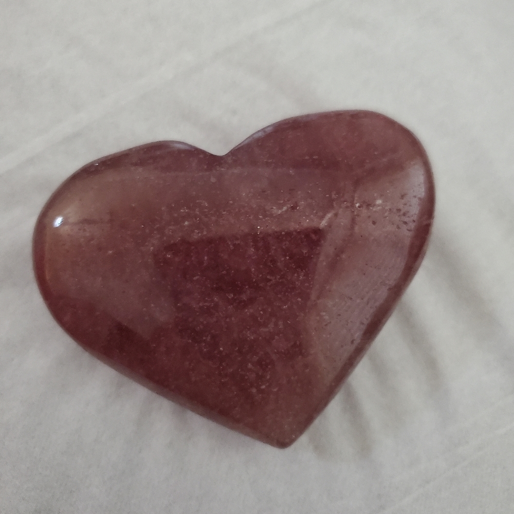 Strawberry quartz heart crystal